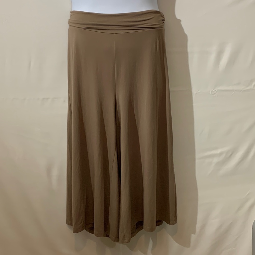 Womens Hey Hun wide leg pants size 3XL crop taupe tan
